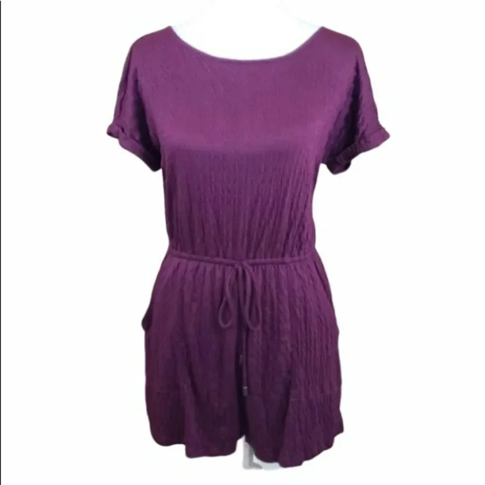 Eyeshadow small wine‎ romper w/ elastic waist